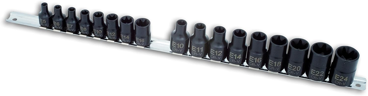 Laser 3930 Impact Star Socket Set 3/8" D, 1/2" D 17pc