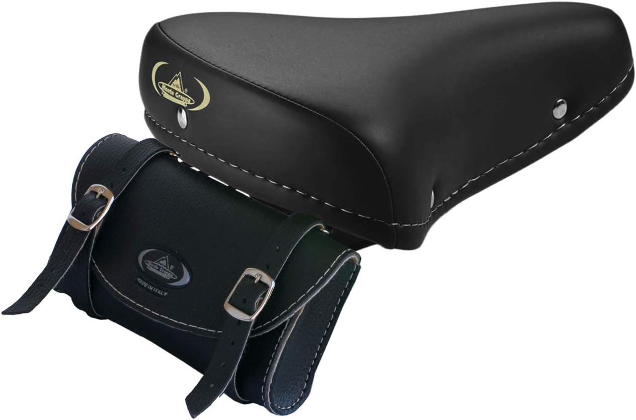 Sella Da Bici Vintage Montegrappa MOD 08/F - Con Bottoni, Made In Italy, Bianco/Rosso - Foto 7