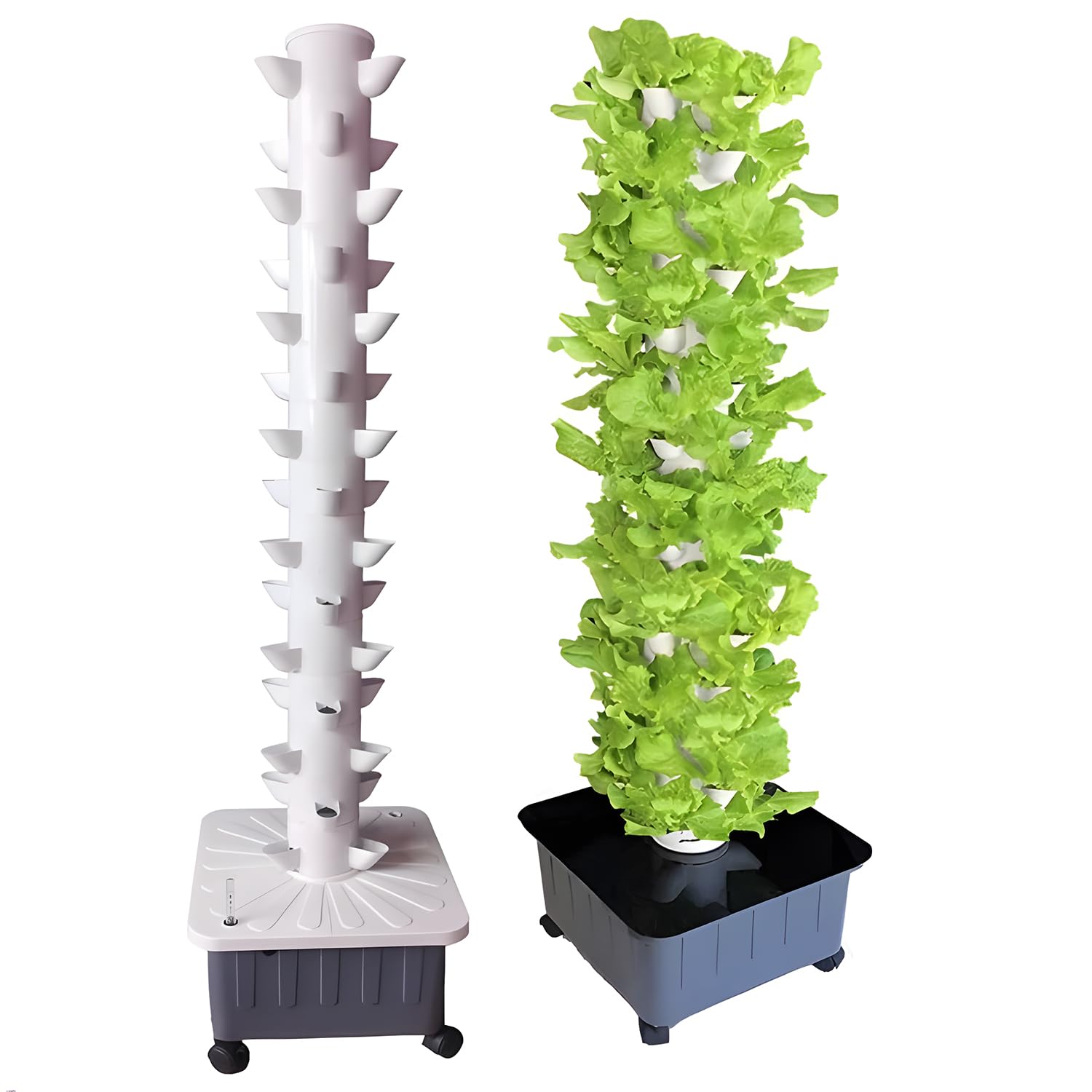 Torre hidropónica para 45 Plantas, Torre de Cultivo Vertical, Kit de Sistema de Cultivo Vertical para jardín, Kit de germinación de Interior para Frutas y Verduras