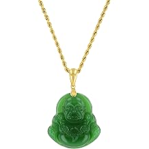 Real Laughing Buddha Green Jade Pendant Necklace Rope Chain Genuine Certified Grade A Jadeite Jade Hand Crafted, Stainless Steel Smiling Chubby Buddha Necklace, 14k Gold Buddhist necklace Medallion Rope Necklace