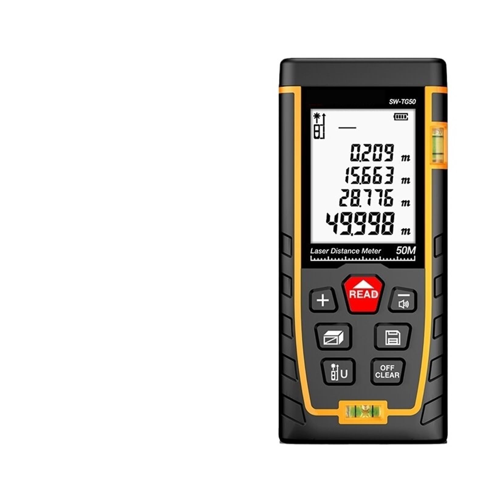 Medidor de Distancia de 50 m, Cinta métrica Digital, telémetro de precisión con medición de Distancia, área, Volumen y autocalibración.