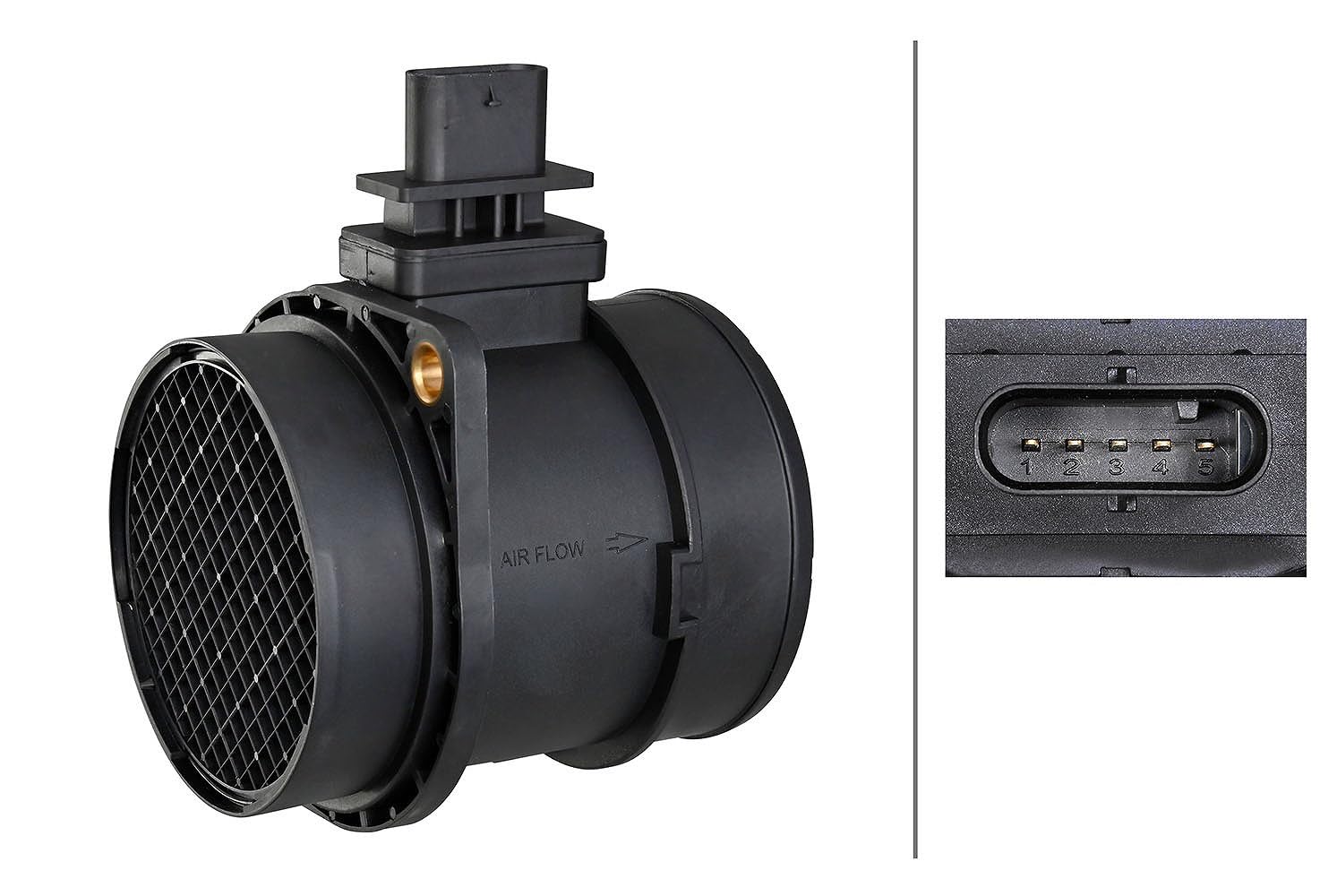 HELLA 8ET 009 149-201 Medidor de la masa de aire - 5polos - atornillado