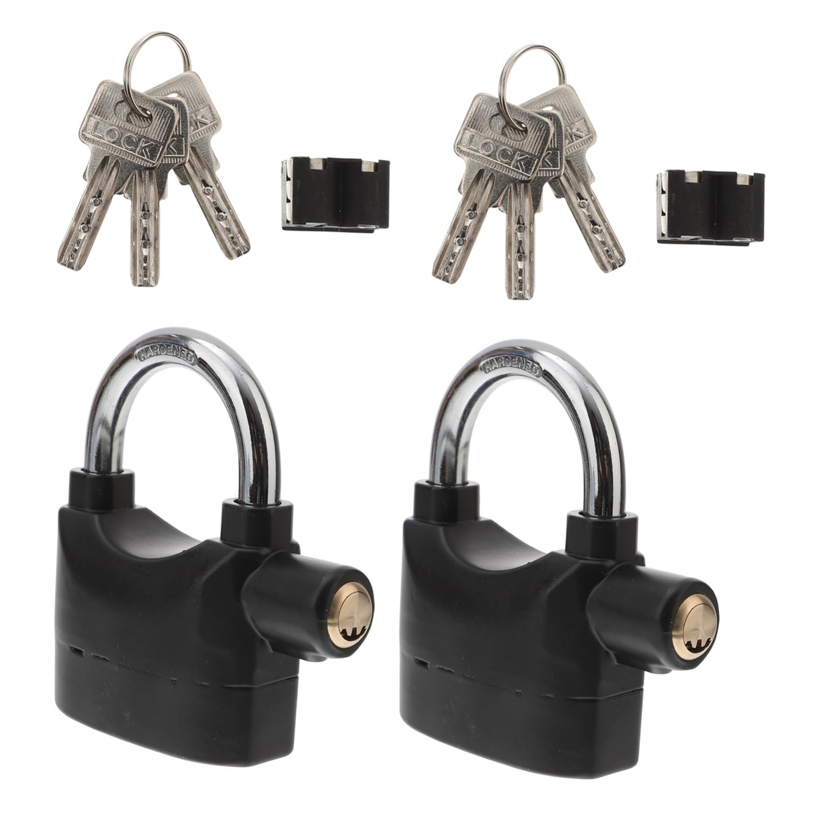Toyvian Candado de Bicicleta en U Alarma de Seguridad, 2 Unidades, Acero Resistente, Sonido de Alta Decibelios, Adecuado para Moto, Puerta y Almacenamiento, Portátil para Uso al Aire