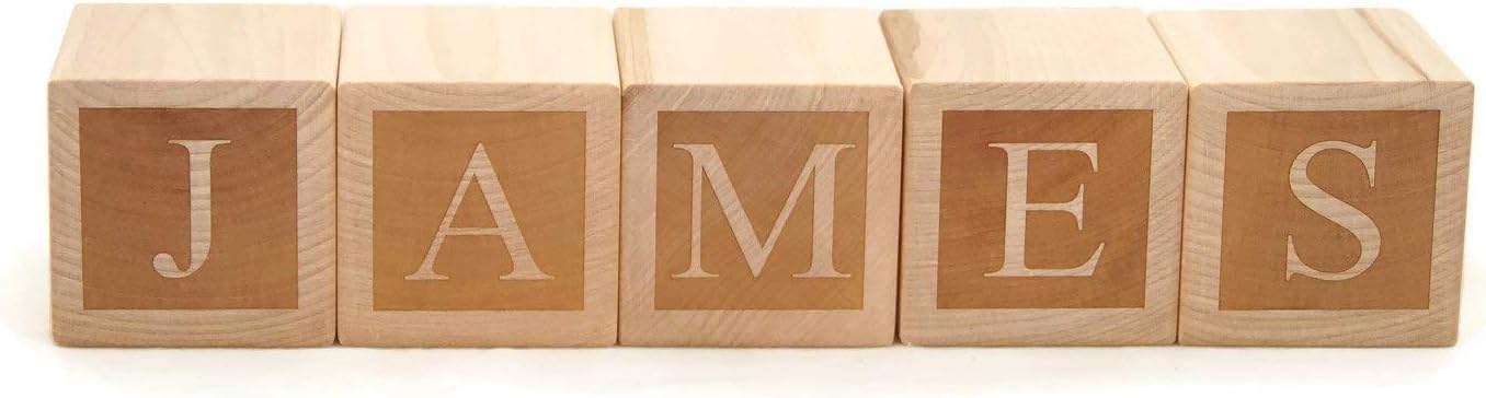 Personalized Engraved Wooden Baby Name Blocks – Premium Hardwood Letter Blocks for Nursery Décor & Keepsake Gift