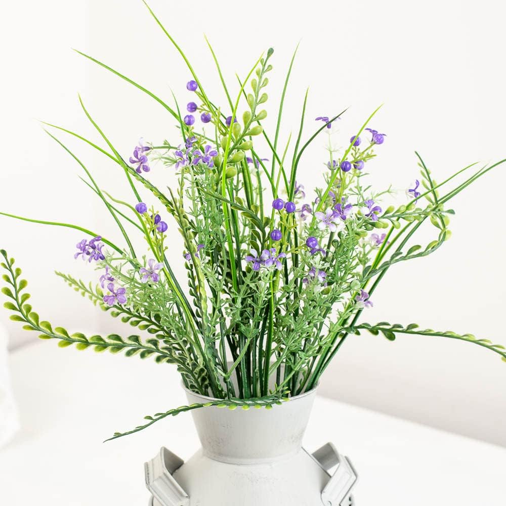 Factory Direct Craft Group of 6 Purple Artificial Miniature Buds Bushes - Weather Resistant Artificial Flowers for Spring Arrangements and Floral Displays (18 Inches)
