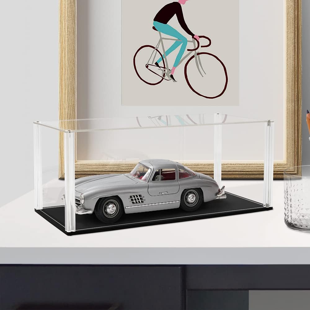 Acrylic Display Case (13.3 x 5.9 x 5.5 inch) for 1/18 Model Car Clear Box for Collectibles, Assembly Required