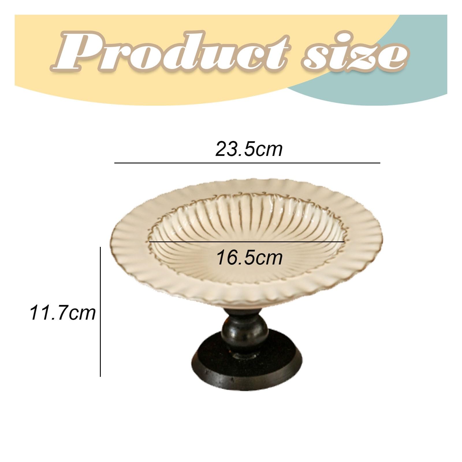 Soporte for pasteles de cerámica, elegante soporte for pasteles con base, recipiente for pasteles, plato for servir, bandeja de frutas, expositor for fiestas y uso doméstico(Black,9inch)