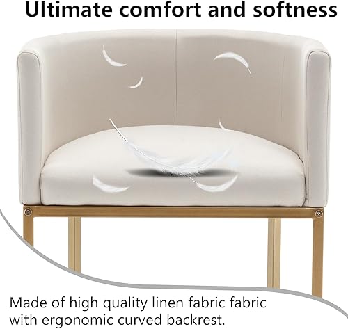 Miniatura 6 de Gold - Juego de 2 taburetes de bar modernos de altura de mostrador de 25 pulgadas de alto con respaldo, taburete de bar tapizado de tela de lino