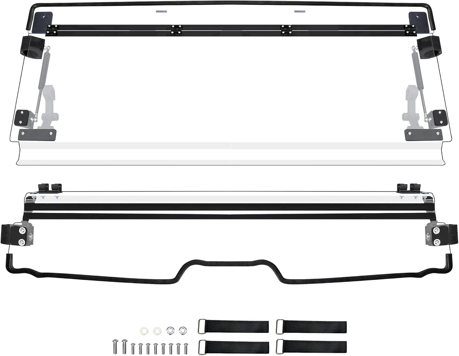 SAUTVS Flip Up Windshield Compatible with Honda Talon 1000R 1000X 1000X-4 2019-2025, Clear 1/5" Hard Coated Poly Front Flip Windscreen Accessories, Can be Closed, Vented, or Fully Open