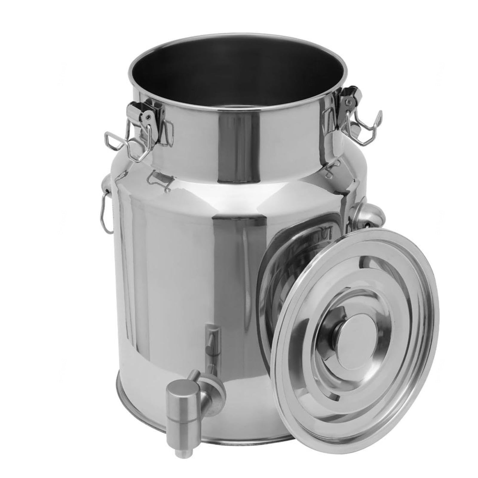 201 Lechera Acero Inoxidable Grande,con Tapa/Grifo/asa, para Transportar o Almacenar Leche,Capacity-120Liters