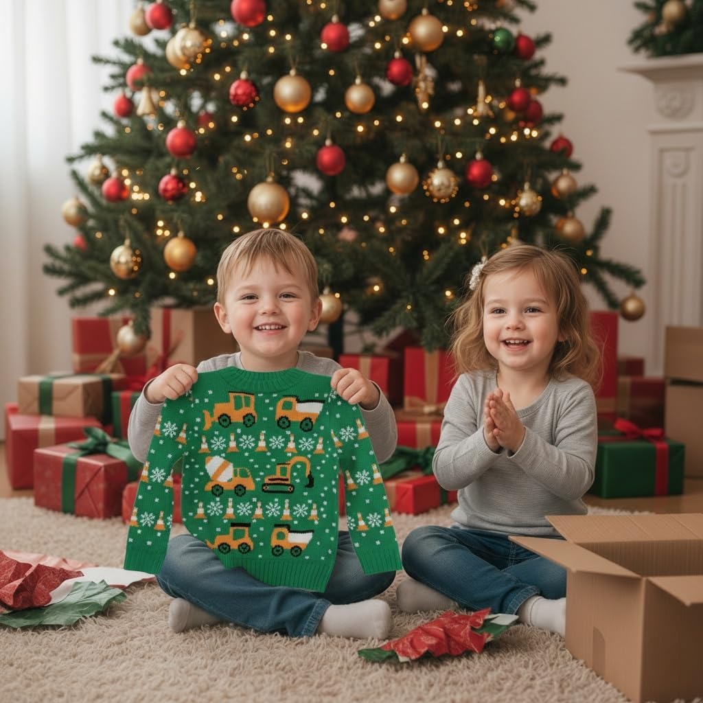 I'm On The Nice List Paw Patrol Chase Toddler Ugly Christmas Sweater Holiday Pullover for Toddler for Boys and Girls