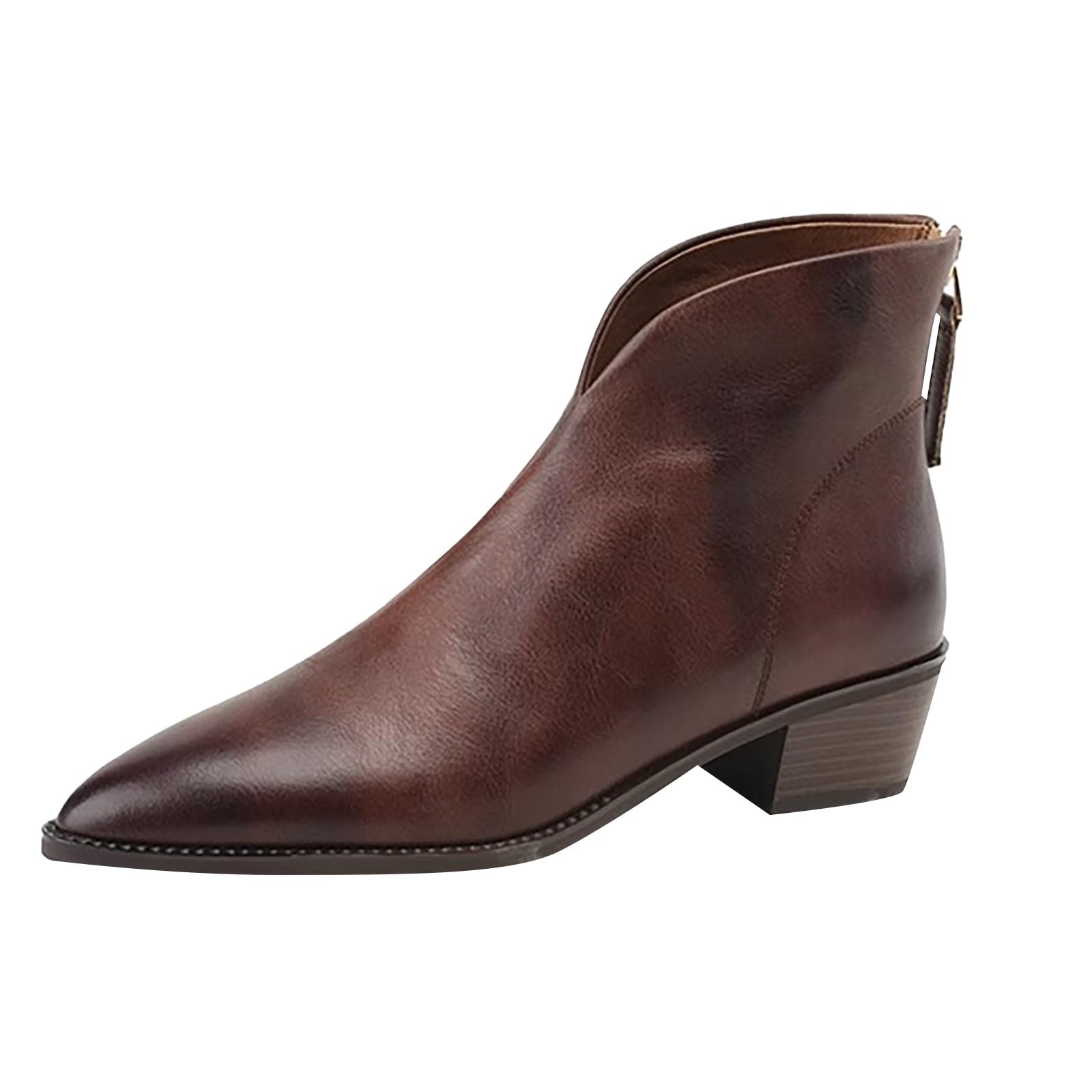 Bottines Chelsea élégantes pour femme - Semelle en cuir vintage - Bottes en dentelle - Bottes en daim - Bottes à talon bloc - Bottes courtes - Bottes d'équitation