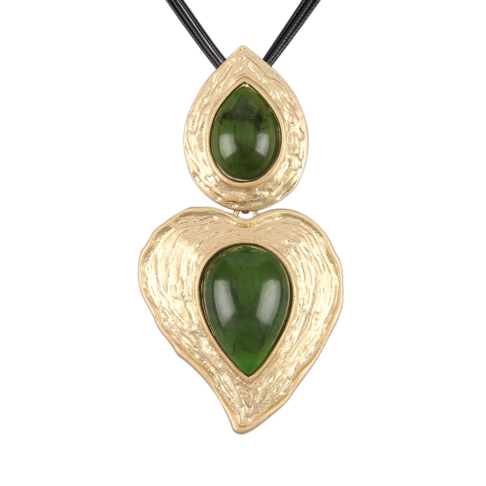 HAPPILOOPS Leather Long Necklaces for Women Chunky Necklaces Boho Retro Pendant Necklace Adjustable Rope Women's Jewelry