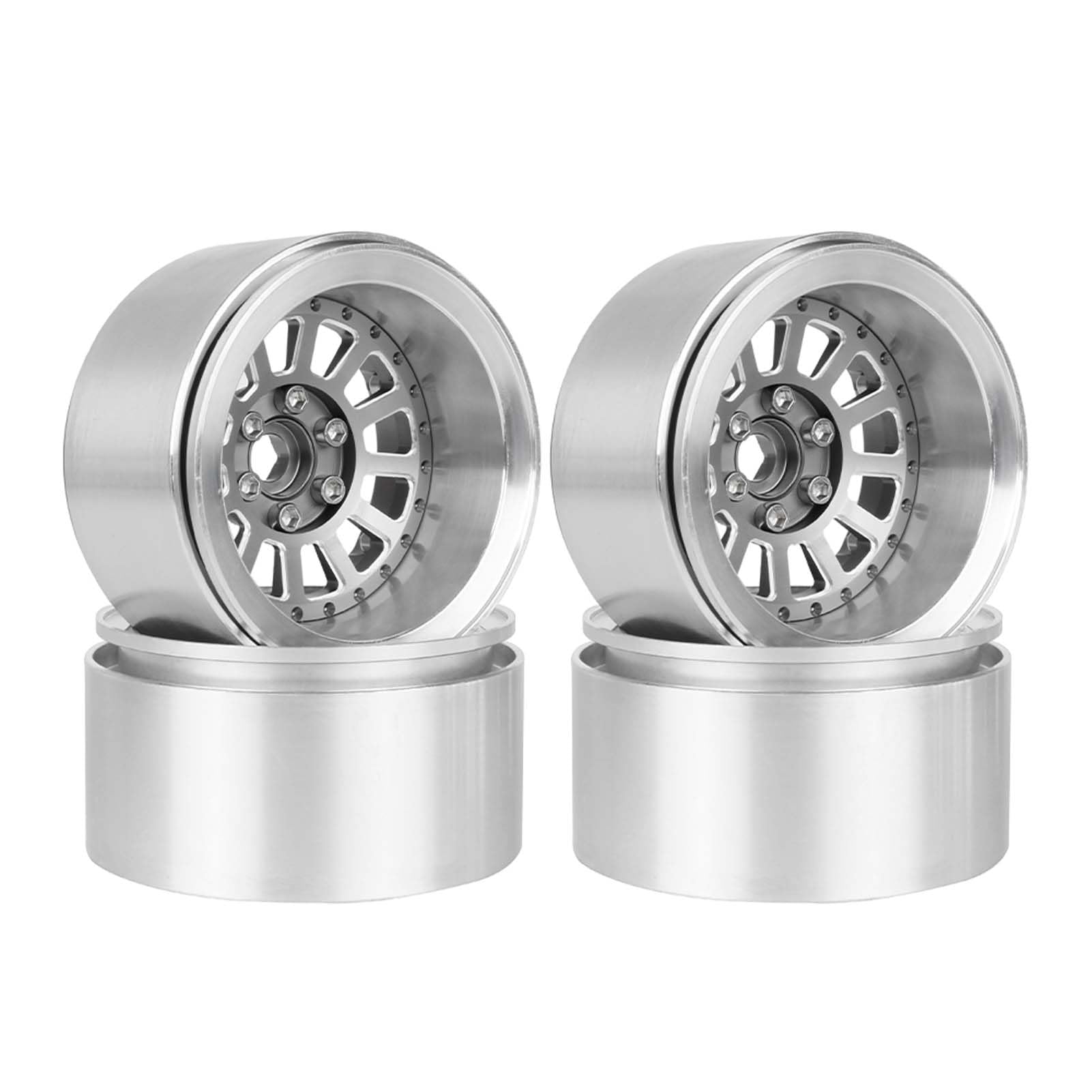 KEEDA Aluminum Alloy 2.2 Beadlock Wheel -10mm Offset 12-Spoke Rims for SCX10 RR10 TRX4 VS4-10 Gen8 1/10 RC Crawler Car Upgrade Parts (Gray) - Image 2