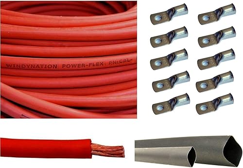 WNI - Cable de cobre puro ultra flexible para soldadura  5 terminales eléctricas para cable de cobre de 031 pulgadas y 5 de 038 pulgadas  tubo