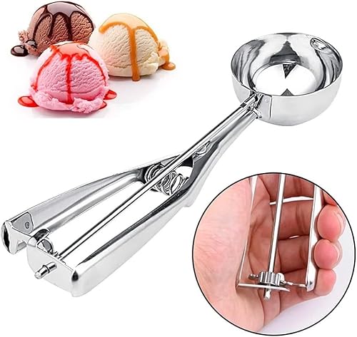 Colher para Sorvete em Aço Inox com Ejetor de Mola, Premium, Resistente