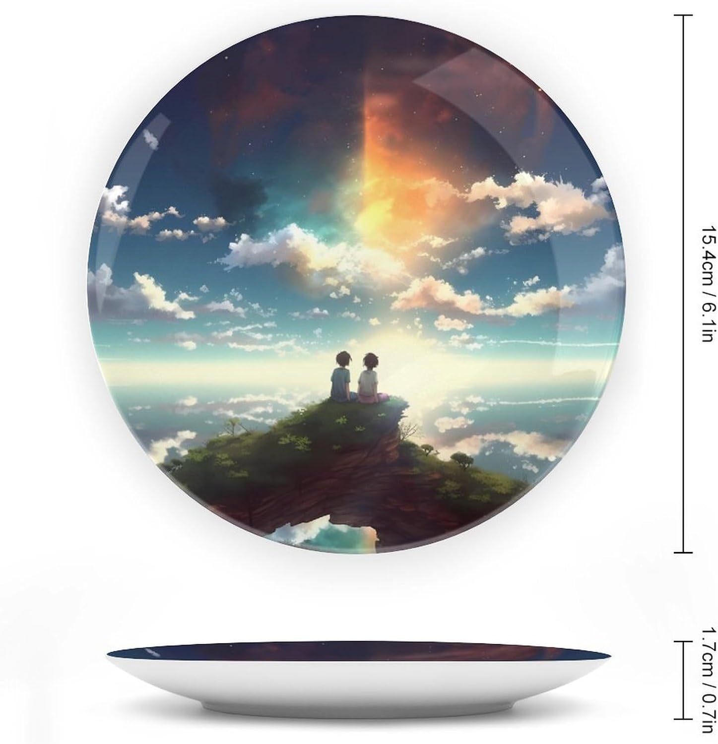 Bone China Plate Anime Sky Decorative Plates for Display 6.1 Inch Ceramic Dinner Plates Dessert Plate for Kitchen Salad Plate Art Decor Ornament for Table Decor image 2