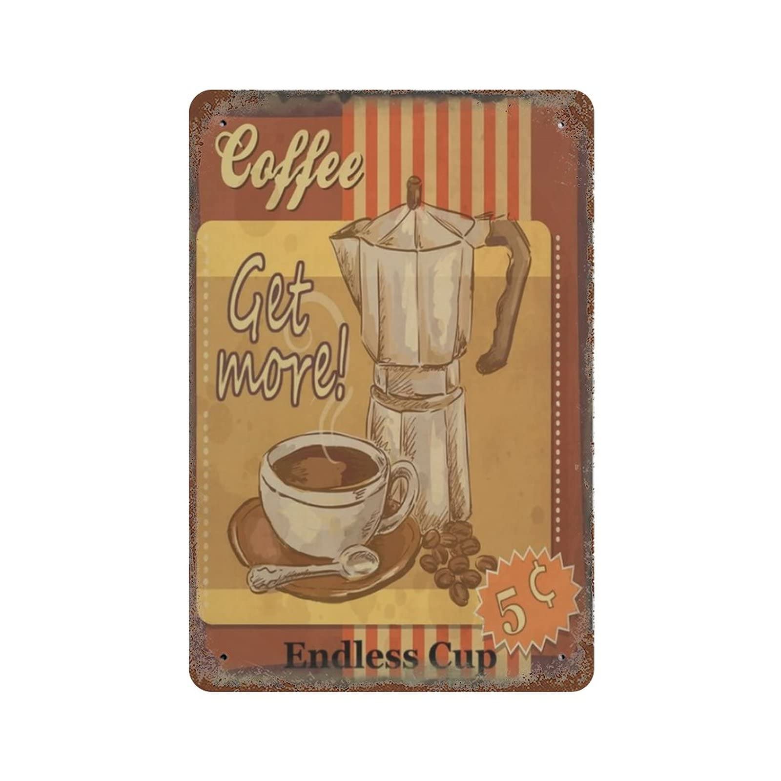 AOOEDM Coffee Vintage Metal Sign for Home Coffee Garage Wall Decor Vintage Poster Bar Signs for Home Bar Retro Metal Tin Sign