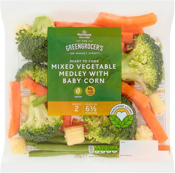 MORRISONS The Greengrocer's On Market Street Mixed Vegetable Medley with Baby Corn, 225g
