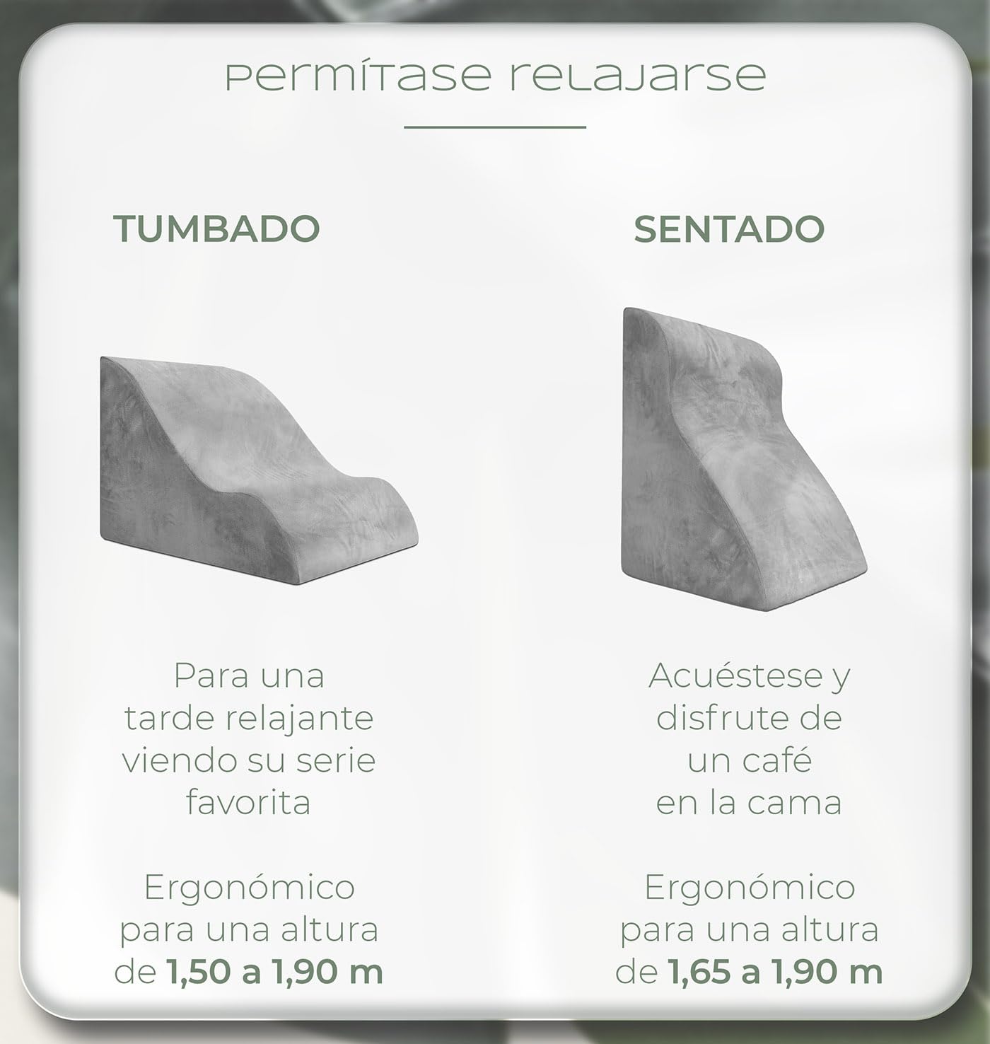 Almohada de Lectura, cojin de Lectura, Almohada de Cuña de Espuma Viscoelástica Apoyo de Espalda, Almohadas Antireflujo Ergonómicas, cojín con Forma de cuña para Cama y sofá para dormir elevado, wedge