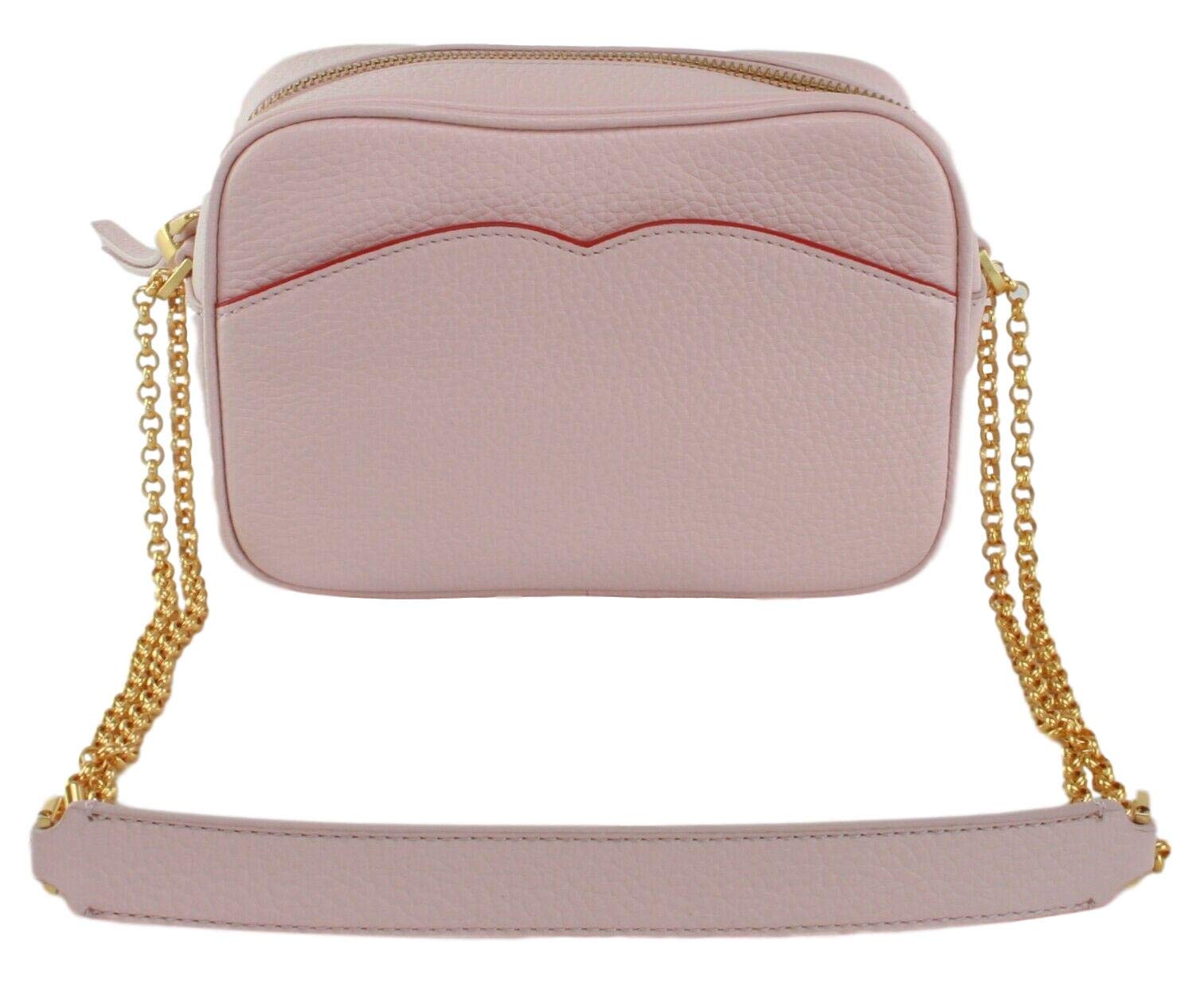 Lulu Guinness Amber Crossbody Shoulder Bag Medium Top Zip Leather