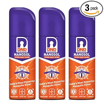 DND Nanosol Flying Insect Killer | Mosquito Repellent Aerosol Spray | Instant Kill Action | 12 hrs Protection | Pack of 3-32g (50ml) Each - image, photos