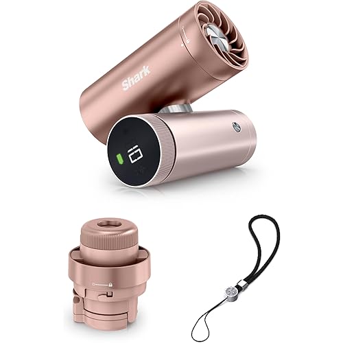Shark ChillPill: The 2-in-1 Personal Cooling System with Fan, Dry-Touch Mist – Portable, Handheld, Included Wristlet, Rose Gold (FA023)