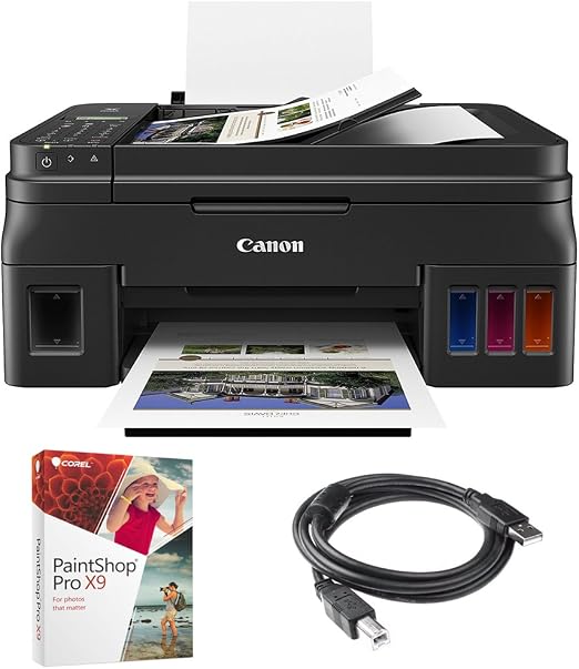 Amazon.com: Canon (2316C002AA) PIXMA G4210 Megatank - Impresión inalámbrica  todo en uno con escáner y fotocopiadora + Corel Paint Shop Pro X9 Digital  Descarga Tarjeta + Alta Velocidad 6 pies USB Printer