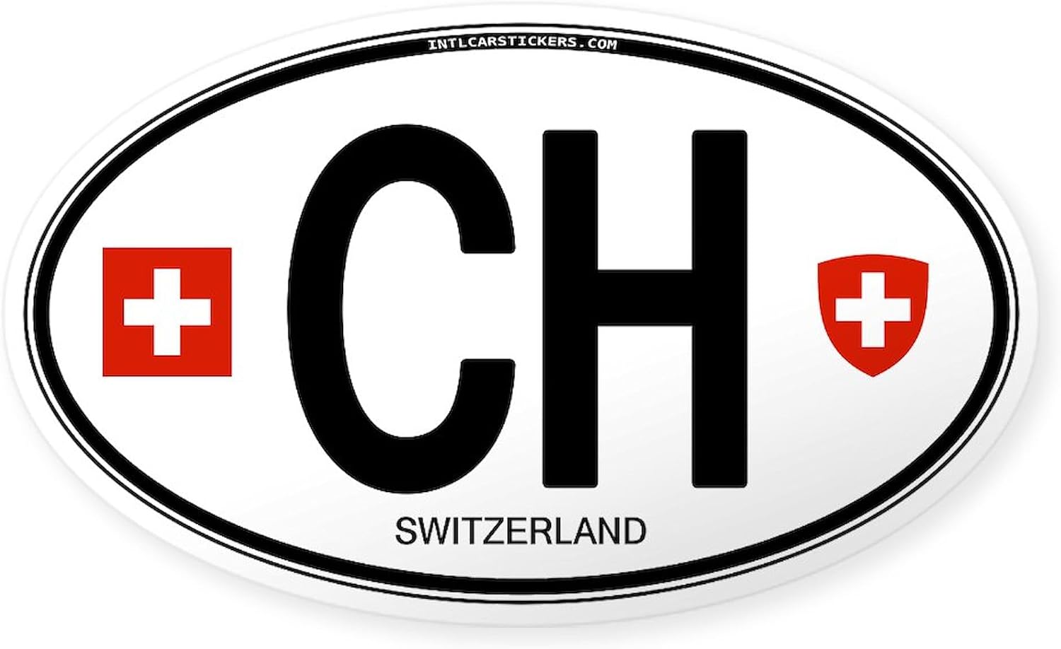 CafePress Switzerland Euro Oval Oval Sticker Bumper Sticker Car Decal