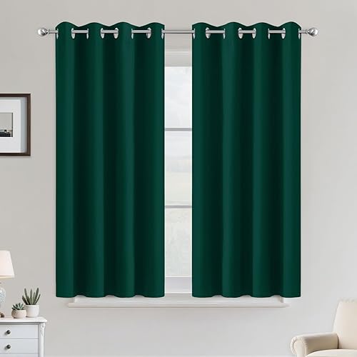 Miniatura 192 de COSVIYA Cortinas 100% opacas para dormitorio con forro negro, bloqueo de luz completa, aislamiento térmico y ojales, tratamiento de ventana de 54