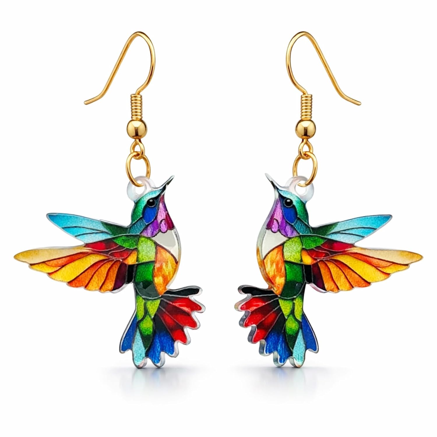 Madalasa Multicolor Hummingbird Acrylic Drop Earrings for Women | 2D Hand-Painted Bird Dangle Earrings | Lightweight Artis... - Review, Price and Buying Guide