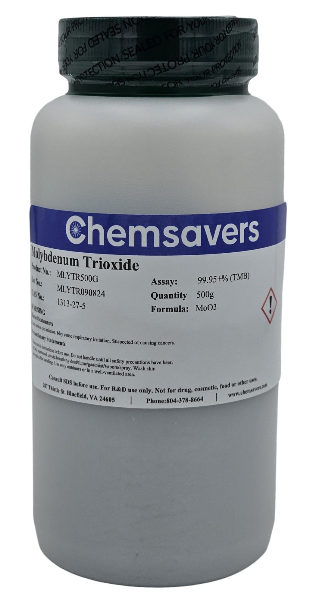 Molybdenum Trioxide, 99.95+% (Trace Metals Basis), 500g
