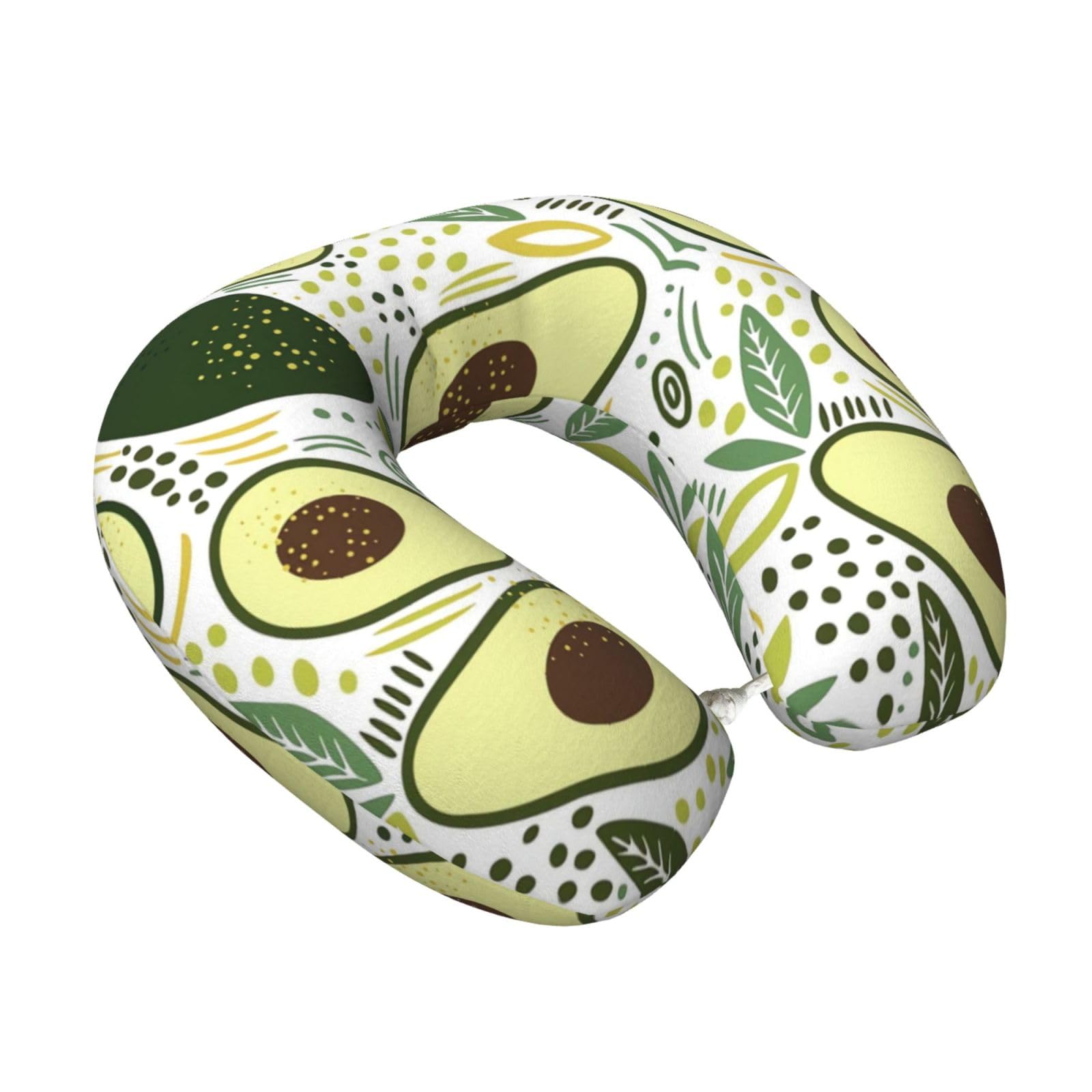 LKYMOH Avocado, Travel Neck Pillow U-Shaped Memory Neck Support Soft Comfortable With Washable Cover For Airplane Car Traveling and Office