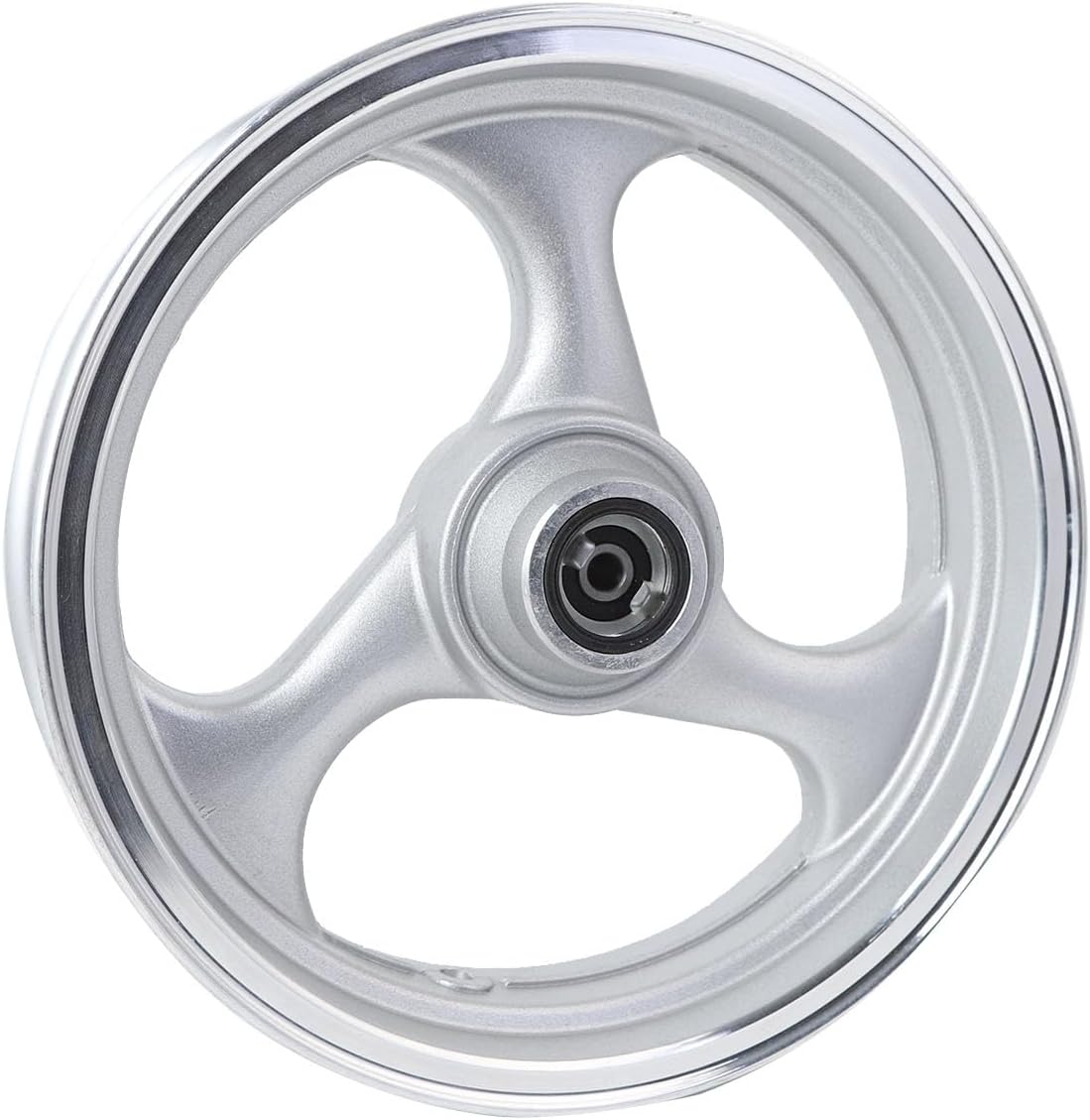 Minho Front Side Disc Brake Motorcycle 13 Inch Mt3.50x13 Wheel Hub in Steel Material Compatible with Chinese 4-stroke GY6 Engine Scooter Mopeds Jonway 125cc,Silver Color