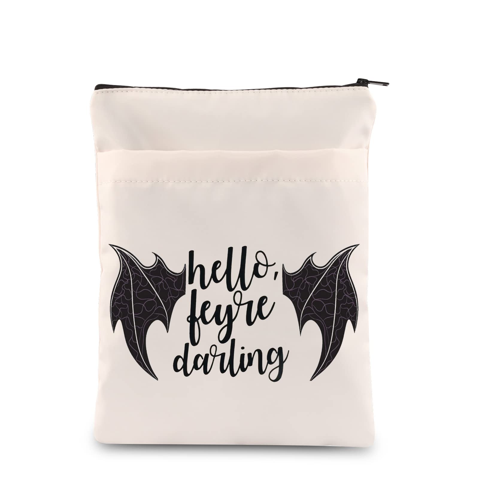ACOTAR Fan-Buchhülle „Hello Feyre Darling“ – Dornen & Rosen Design, Wasserdicht, Mit Reißverschluss & Tasche (ca. 23x29 Cm)