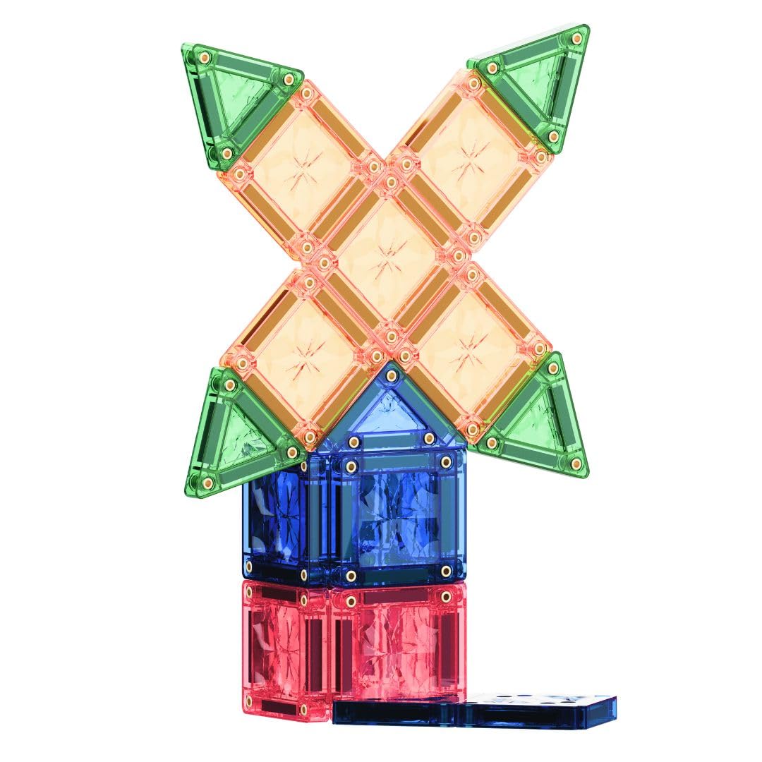 Mini Tiles Pack 28 Teile, kompaktes Design für unterwegs to Go, inklusive Aufbewahrungsbox, langlebiges Magnetspielzeug, Mint, erweiterbare Sets, für Kinder ab +3 Jahren (Pastellfarben)