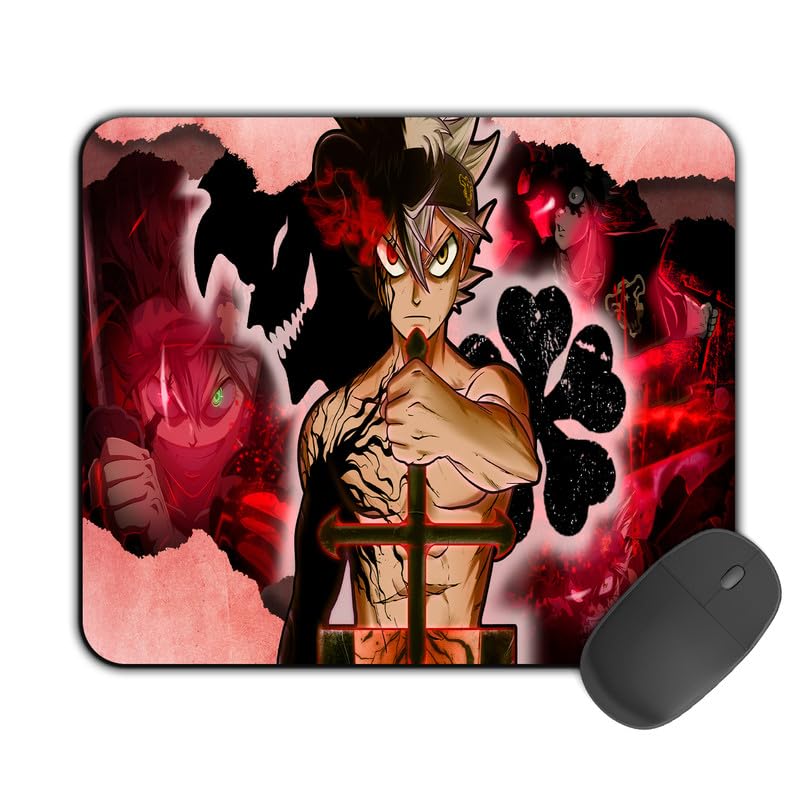 Image of Printed Design Mouse Pad Black Clover Logo Asta (200MM X 240 X 3MM) Enhance Gaming and Work Performance Comfortable and Precise Non-Slip Water Proof Black Clover Mouse Pad.