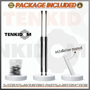 Front Hood Struts Compatible with Ford Ranger T6 2011-2015 Shock Lift Supports Bonnet Gas Dampers Springs Kit No-Drill Bolt-on
