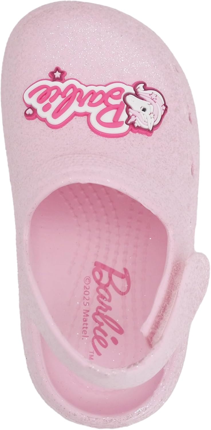 Barbie Toddler Girls Lightweight Slip-On Clogs – Adjustable Strap Summer Shoes for Kids – Water-Friendly Play Sandals