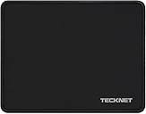 TECKNET Mouse Pad with Anti-fray Stitching, Waterproof Surface & Non-Slip Rubber Base with Stitched Edges Gaming Mouse Mat for Laptop,Compatible with Laser and Optical Mice - Black