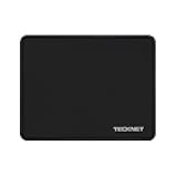 TECKNET Mouse Pad with Anti-fray Stitching, Waterproof Surface & Non-Slip Rubber Base with Stitched Edges Gaming Mouse Mat for Laptop，Compatible with Laser and Optical Mice - Black
