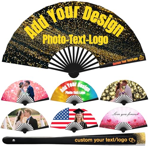 Personalized Custom Fans | Fans for line dancing | Custom Hand Fan with Photo/Text for Dances, Weddings, Parties,Gift（10-200 Pcs）