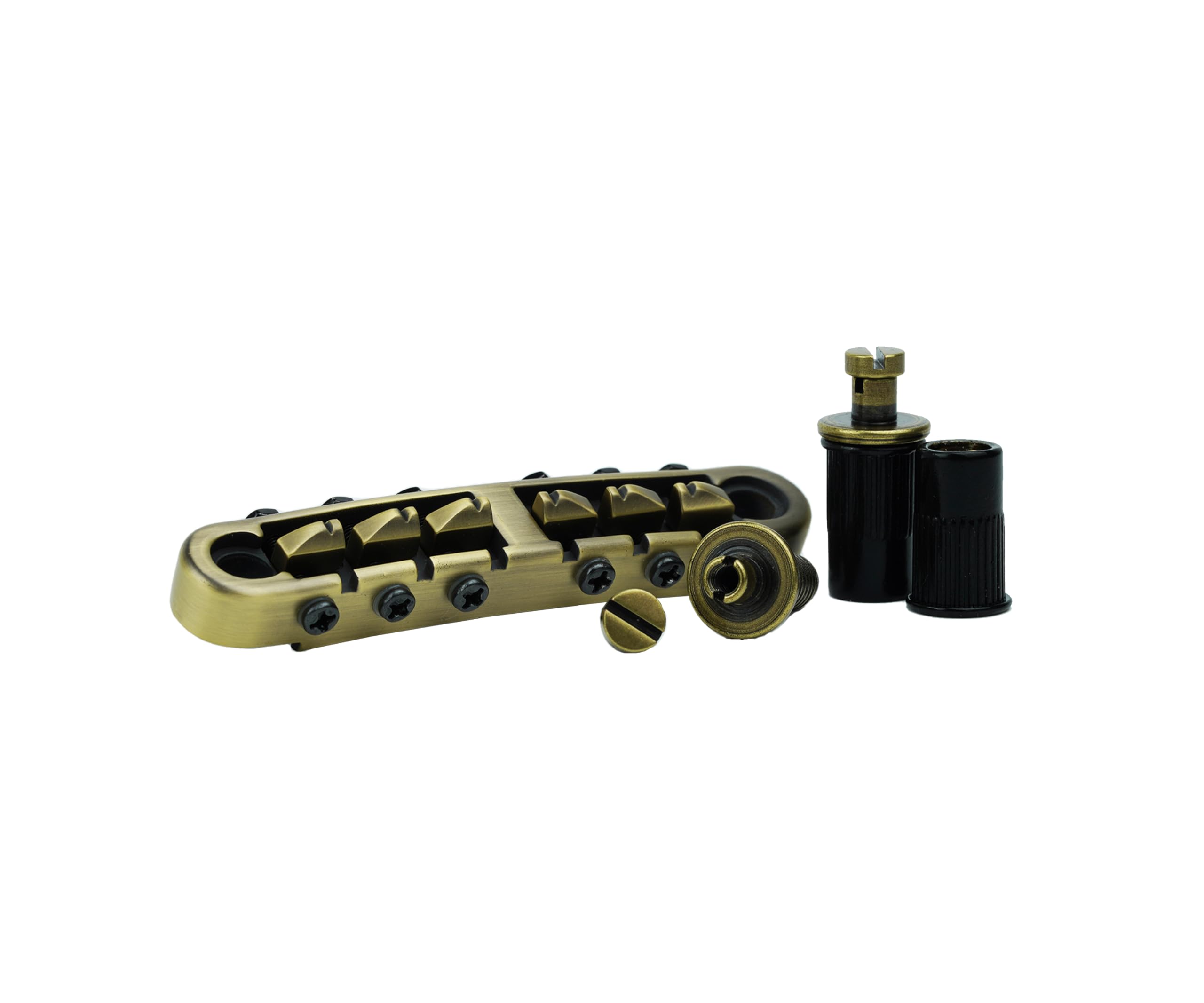 Guyker Guitar Tune O Matic Bridge mit Nieten für 6-saitige E-Gitarre (GM001, Messing)
