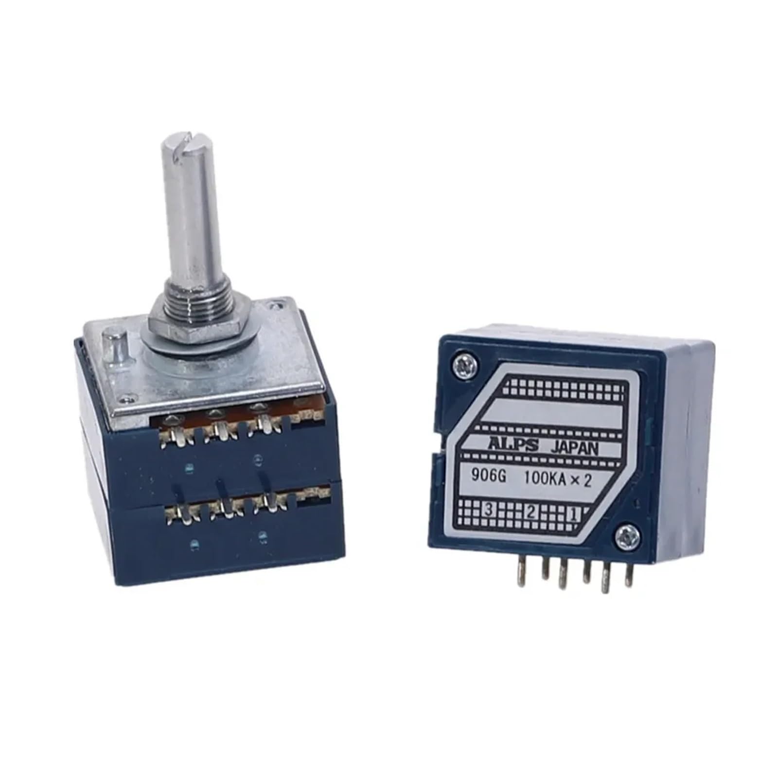 10K 20K 50K 100K 250K 500K RK27 VOLUMEN Potentiometer Dual 10~500KAX2 Schlitz Drehschalter 6Ppin(20K)