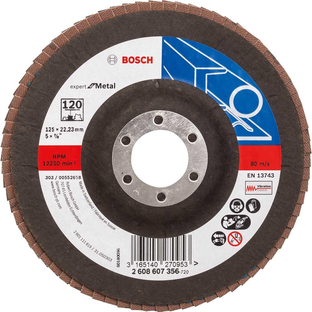 Bosch EXPERT X551 for Metal Flap Disc 125mm 120g Pack of 1