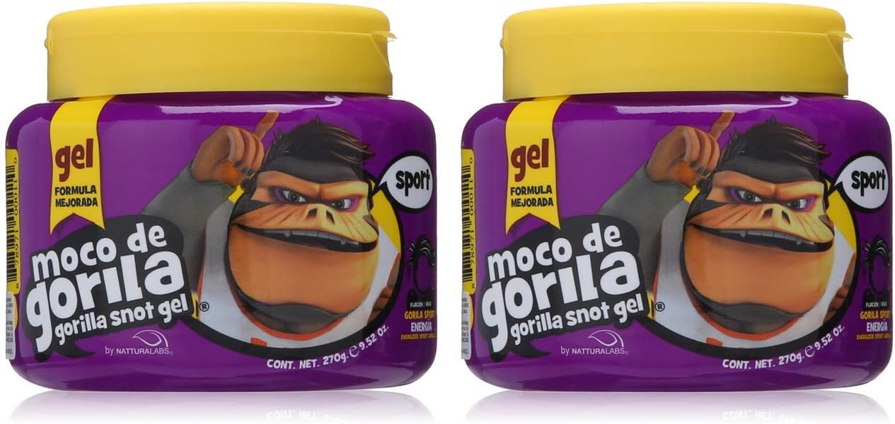 Moco de GorilaSport Hair Gel | Energizing Hair Styling Gel for Extreme Long Lasting Hold, Gorilla Snot Gel is Ultimate Hair Gel to Energize any Hairstyle; 9.52 Ounce Jar (2 PACK)