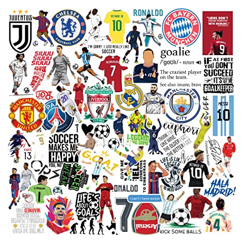 CodersParadise Pack Of 65 Football Soccer Stickers For Laptop, Planner, Diary, Waterproof Residue Free, self adhesive (Image - 1)