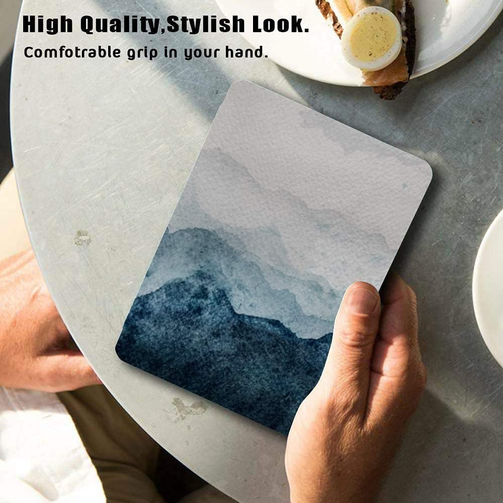 Colorful Star Slim Case for 6" Kindle Paperwhite 10th Generation 2018 Releases, Blue Mountains Artwork Leather Smart Cover with Auto Sleep/Wake for Amazon Kindle Paperwhite 2018 Watercolor Mountain