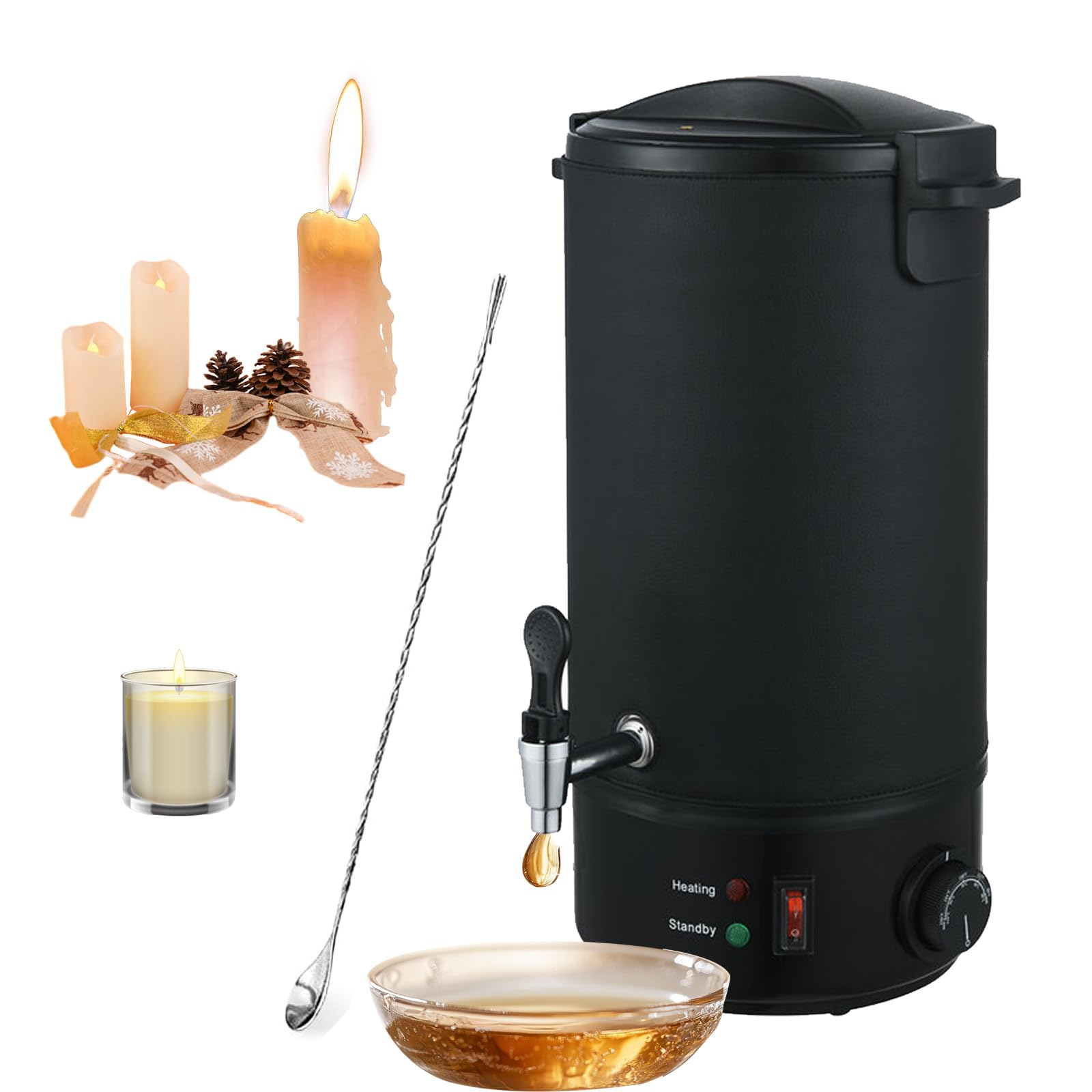 Kamanan 8L Wachsschmelztopf für DIY Kerzenherstellung Set,Elektrischer Wachsschmelzer 30–110°C Einstellbar,Schnelle Heizung Kerzenwachs Schmelztopf,Schmelztopf Kerzenwachs,Zuhause & Gewerbe