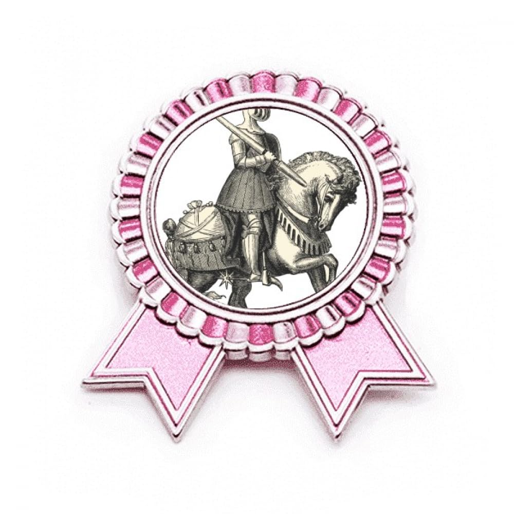 Broche médiévale chevaliers UE en métal rose M au design historique soigné